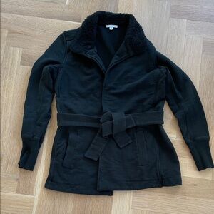James Perse French terry coat with Sherpa collar size 4 XL